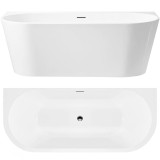 Cada freestanding acril REA CAPRI 150cm - cada baie moderna, rezistenta, montaj facil