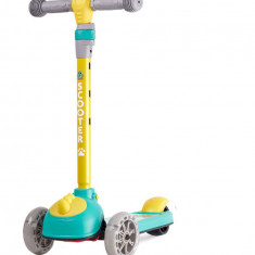 Trotineta de echilibru pentru copii, cu 3 roti, lumini LED, pliabila, ghidon reglabil, pana la 40 kg
