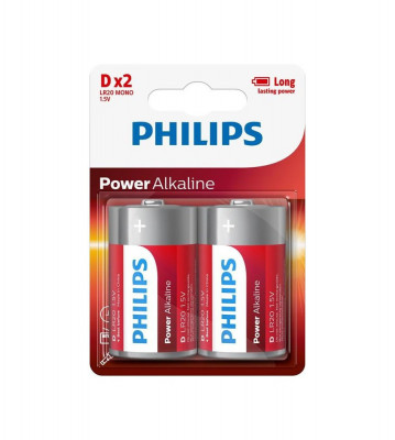 Philips Power D/LR20 Alkaline - 2 bucati-Conținutul pachetului 1x Blister foto