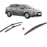 Cumpara ieftin Set 3 stergatoare MITSUBISHI LANCER VIII Sportback (CX_A) din 2008, pentru parbriz si luneta fata si spate auto, Bosch Twin, din cauciuc siliconat rez