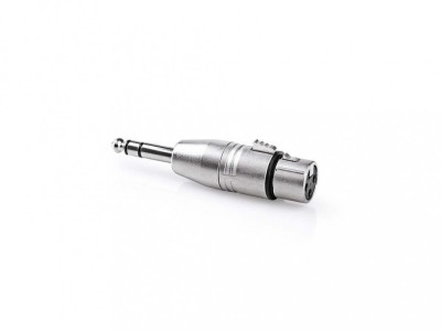 Adaptor audio stereo Jack tata 6.35 mm - XLR mama 3 pini Metal Nedis CAGP15941ME foto