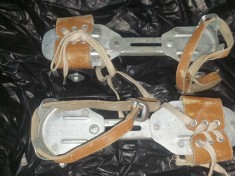 Patine cu role vintage de colectie,patine metalice rezistente GOLD CUP ROLLER SKATES,patine vechi functionale tip-,,clamp-on sau ,,key skate,,CLASICE