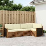 vidaXL Set canapea sectională cu pernă 4 pcs Natural și Crem 3384341
