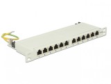 Patch Panel 10&quot; 12 porturi Cat.6A 0.5U gri, Delock 43311