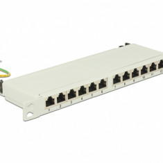 Patch Panel 10" 12 porturi Cat.6A 0.5U gri, Delock 43311