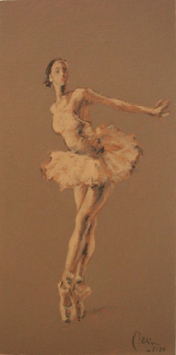 Vand pictura ,Dans, balet , ulei pe panza caserata pe PFL