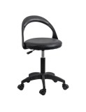 Scaun laborator OFF1020, rotativ, baza polipropilena, piele ecologica, inaltime ajustabila, 100 kg
