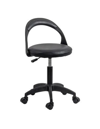 Scaun laborator OFF1020, rotativ, baza polipropilena, piele ecologica, inaltime ajustabila, 100 kg