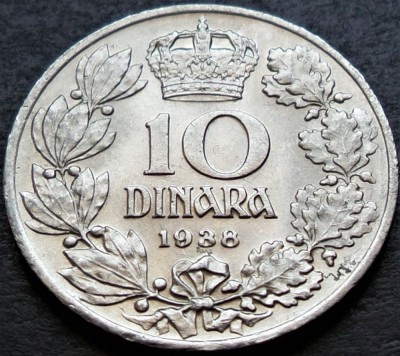 Moneda istorica 10 DINARI / DINARA - YUGOSLAVIA, anul 1938 * cod 3831 foto