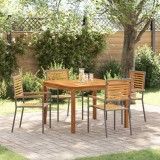 vidaXL Set de masă pentru grădină 5 pcs Gri Rattan poli