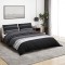 vidaXL Set cu husă de pilotă, negru și alb, 155x220 cm, bumbac