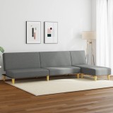 vidaXL Set de canapele, 2 piese, gri &icirc;nchis, material textil