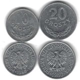 POLONIA LOT / : 2 buc , 10 + 20 groszy 1980