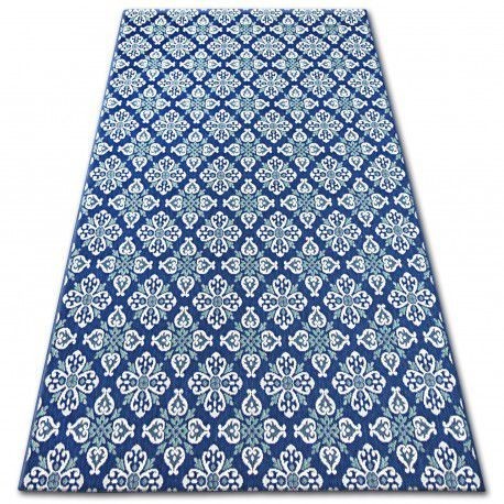 Covor sisal Color 19246/699 Flori albastru, 140x200 cm