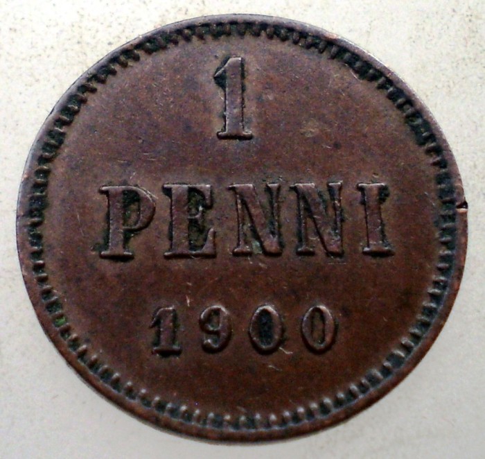 7.243 FINLANDA NIKOLAI II 1 PENNI 1900