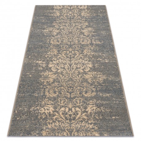 Covor L&acirc;nă JADE 45007/600 Ornament albastru / bej OSTA, 67x130 cm
