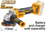 Flex Polizor Unghiular 20V 115mm, 9000rpm, brushless fara acumulator Ingco CAGLI1152