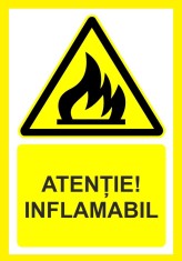 Placuta atentie inflamabil foto