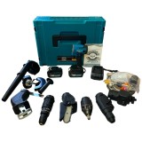 Trusa 8 in 1 German Meister, 128V 8AH cu 2 Acumulatori, Scule Interschimbabile+2 discuri de taiat metal, un disc de taiat lemn, un disc de taiat beton