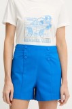 Morgan pantaloni scurți uni, high waist, SHEON