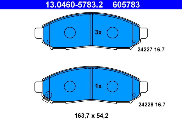 ATE 13.0460-5783.2 set placute frana,frana disc