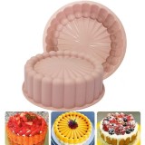 Forma rotunda din silicon pentru prajituri,diverse culori,19x6 cm