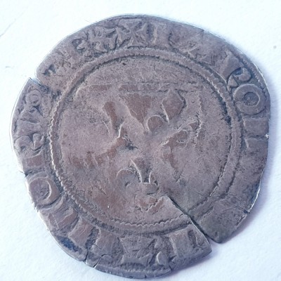 Franța Blanc Guenar ND (1385-22) argint Carol Vl foto