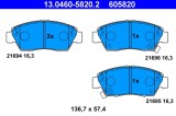 ATE 13.0460-5820.2 set placute frana,frana disc