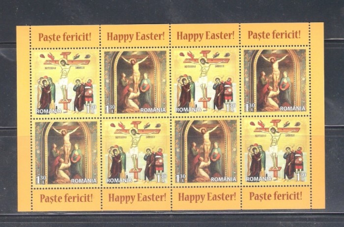 ROMANIA 2017 - SFINTELE PASTI, MINICOALA DE 4 SERII, MNH - LP 2137a