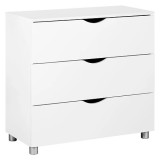 Comoda Tv 3 Sertare Lucia Alb Lucios 81 cm x 39 cm x 80 cm