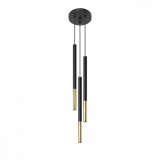 Lampă suspendată MOZAICA 3P negru/golden, Sollux Lighting