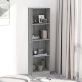 Bibliotecă cu 4 niveluri gri sonoma 40x24x143 cm lemn compozit
