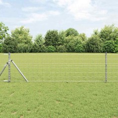 Ingradire cu stalpi Argintiu 0.8 x 10 m Otel foto