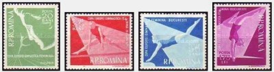 1957 - Camp. internat. de gimnastica, serie neuzata foto