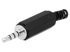 Conector Jack 3,5mm mufă tată stereo cu manşon drept