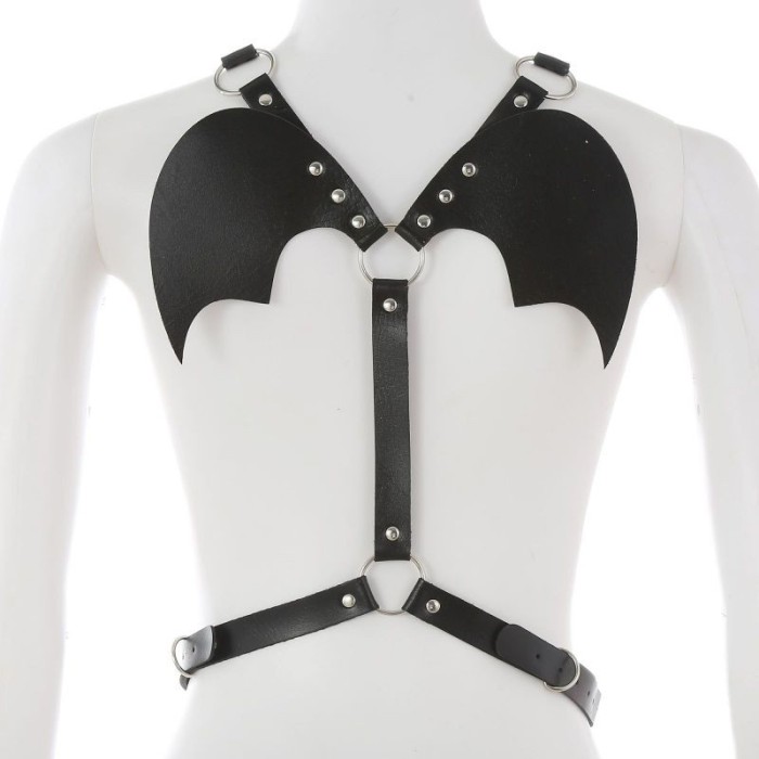 Eross top Belts with Bat Wings S/M Black