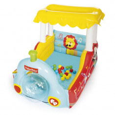 Trenulet gonflabil pentru copii Fisher Price, 132 x 94 x 89 cm, bile incluse foto