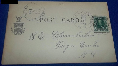 Carte postala =1 Floral Park New York USA timbru Benjamin Franklin 1902 Series foto