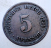 1.296 GERMANIA 5 PFENNIG 1899 D, Europa, Cupru-Nichel