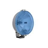 Proiector auto Wesem 12V bec H3 si Led Ring , dimensiuni 183 mm ,carcasa cromata geam albastru , cu lumina de drum , 1 buc.