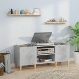 Gossi dulap pentru discuri gri beton, 121x38x48 cm, lemn prelucrat