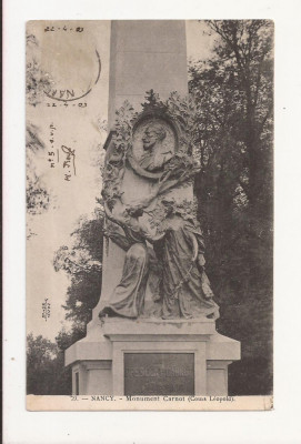 FV4-Carte Postala- FRANTA- Nancy, Monument Carnot, circulata 1903 foto
