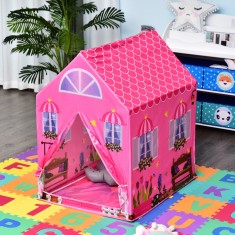 HOMCOM Cort Princess Play pentru Fete de peste 3 ani pentru Interior si Exterior Roz 93 x 69 x 103 cm foto