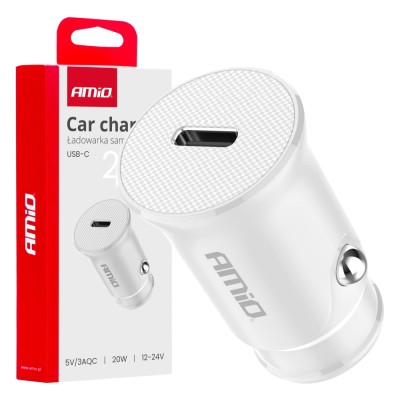Incarcator auto USB-C 20W 12/24V, AMIO, 1 buc foto