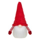Figurina decorativă de Crăciun Gnome cu caciulă de blană roșie și albă, CMCLASS