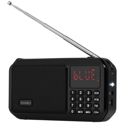 Radio portabil cu acumulator GoGEN FMP 125 BTB, FM, Bluetooth, lanterna, card micro SD, negru foto