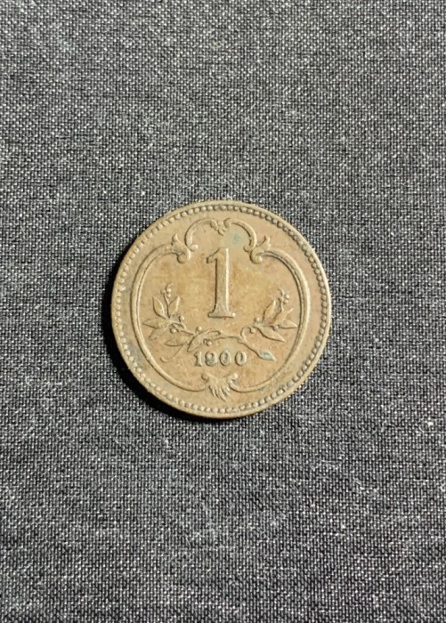 Moneda 1 heller 1900 Austria