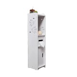Dulap de baie, cu 3 compartimente, vertical, dimensiuni 80x20x24 cm, din MDF, alb
