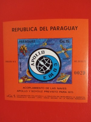 PARAGUAY, APOLLO/SOJUZ - COLIȚĂ MNH foto