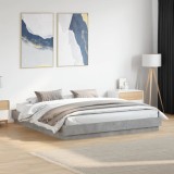 Cumpara ieftin Cadru de pat, gri beton, 200x200 cm, lemn prelucrat